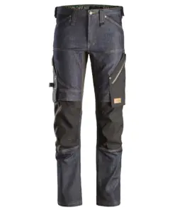 Snickers 6956 FlexiWork Denim Work Trousers+ in Denim/Black