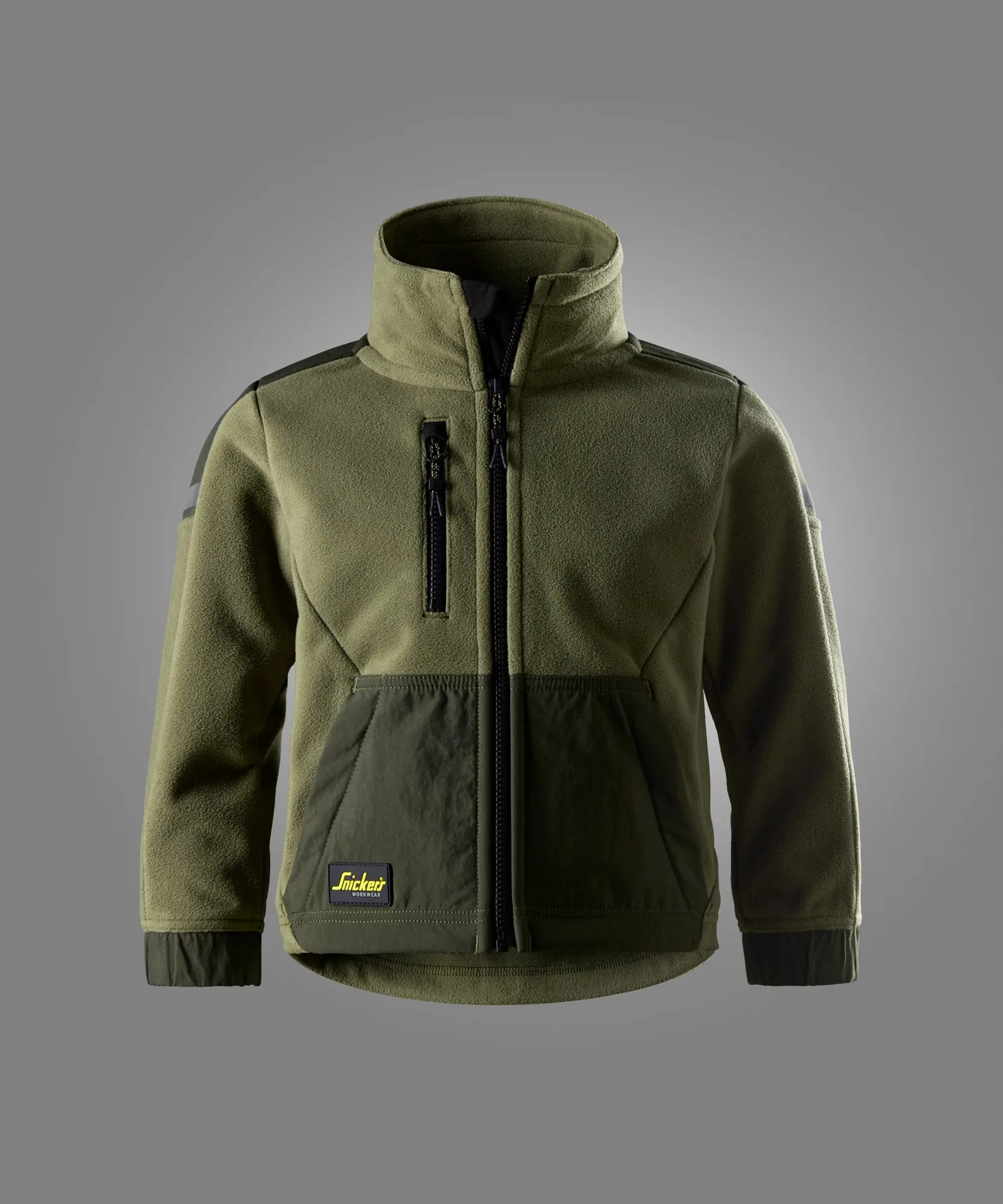 Snickers 7511 Junior Windblocker Fleece Jacket in Khaki Green/Dark Khaki Green
