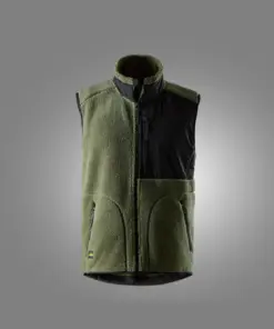 Snickers 8006 Pile Vest in Khaki Green/Black