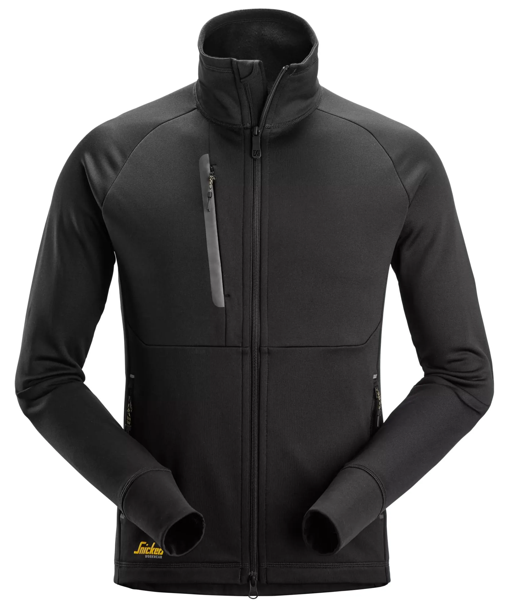 Snickers 8023 FlexiWork Plain Polartec® Powerstretch Full-Zip Jacket in Black