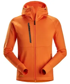 Snickers 8026 FlexiWork Polartec® Powerstretch Full-Zip Hoodie in Warm Orange