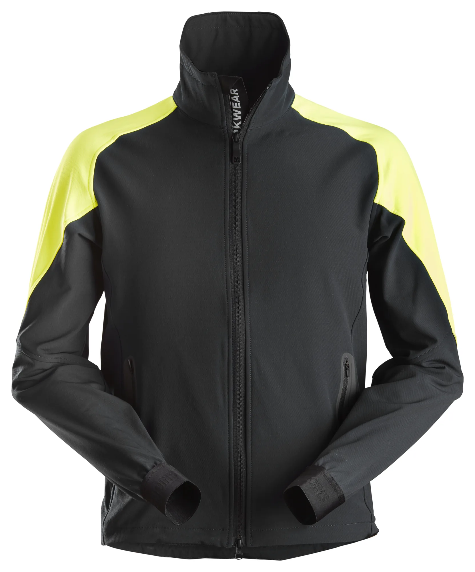 Snickers 8028 FlexiWork Neon Jacket in Black/Neon Yellow