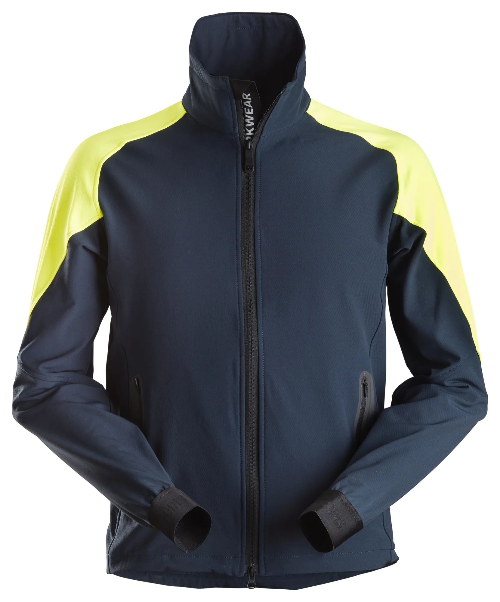 Snickers 8028 FlexiWork Neon Jacket in Navy/Neon Yellow