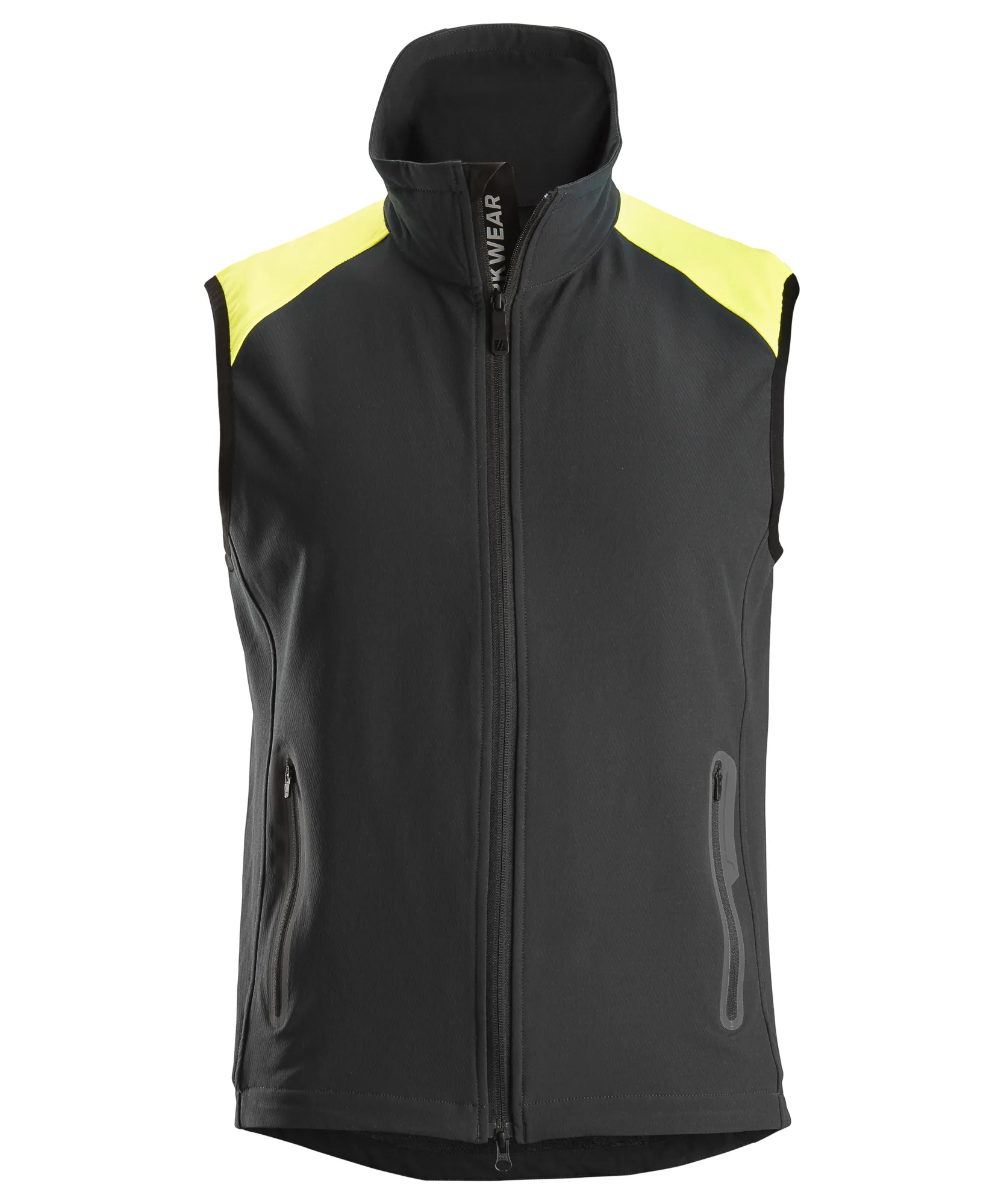 Snickers 8029 FlexiWork Neon Vest in Black/Neon Yellow