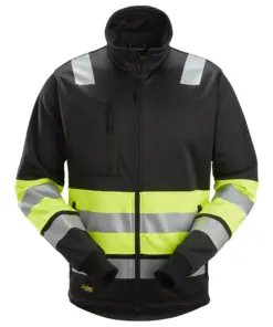 Snickers 8034 High-Vis Class 1 Full Zip Jacket in Black/High Visibility Yellow