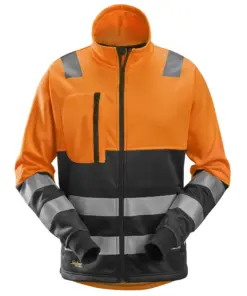 Snickers 8035 High-Vis Class 2 FZ Jacket in High Visibility Orange/Black