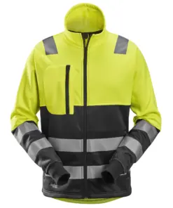 Snickers 8035 High-Vis Class 2 FZ Jacket in High Visibility Yellow/Black
