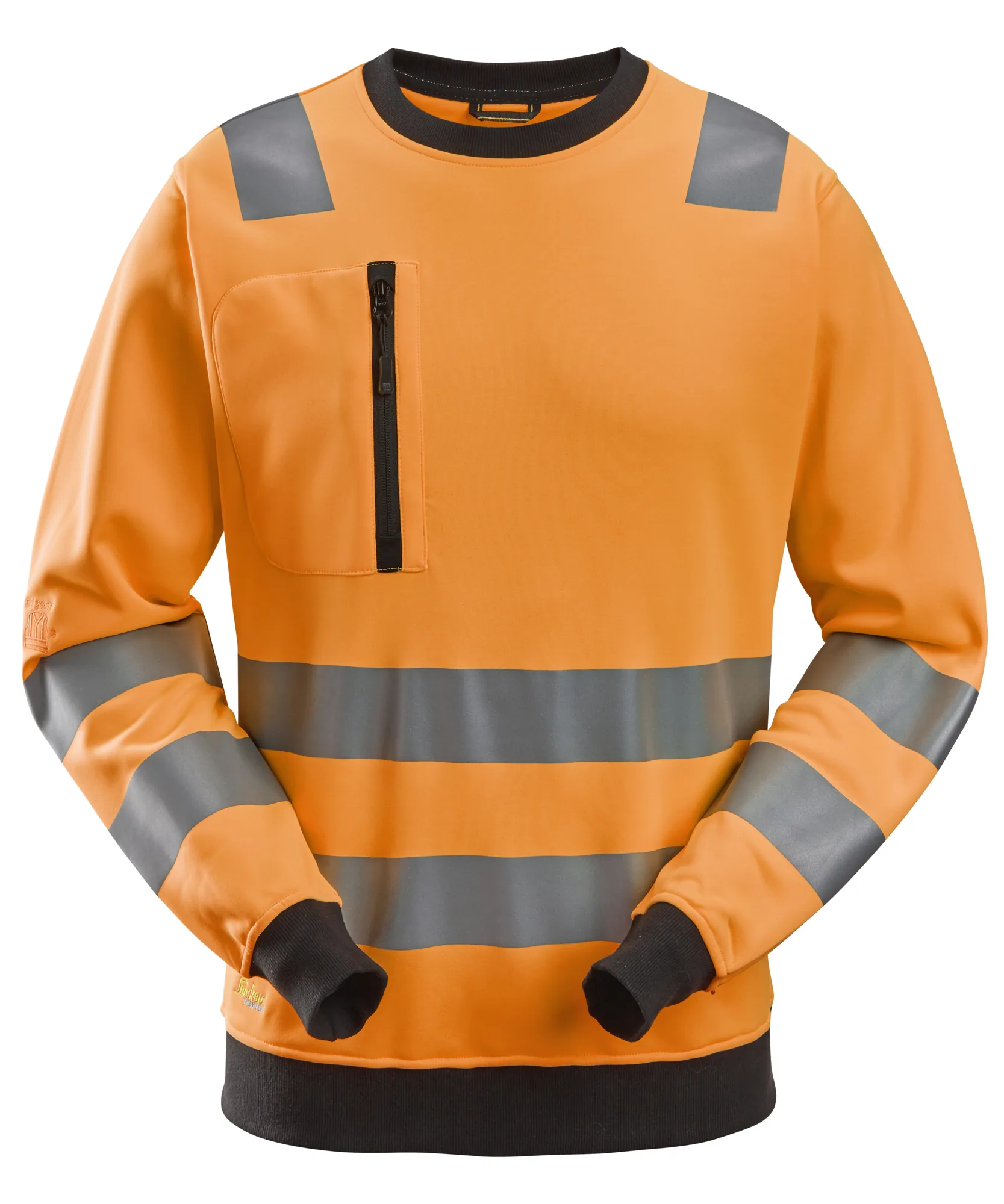 Snickers 8037 High-Vis Class 2/3 Sweatshirt in High Visibility Orange