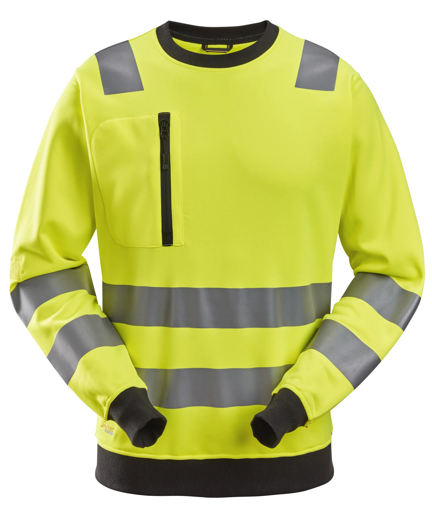 Snickers 8037 High-Vis Class 2/3 Sweatshirt in High Visibility Yellow