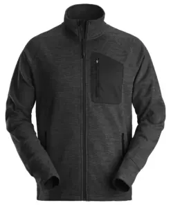 Snickers 8042 FlexiWork Fleece Jacket in Black/Black