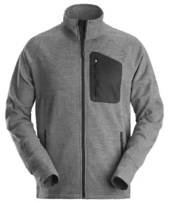 Snickers 8042 FlexiWork Fleece Jacket in Grey/Black