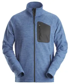 Snickers 8042 FlexiWork Fleece Jacket in True Blue/Black