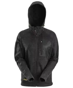 Snickers 8047 FlexiWork Women's Fleece Hoodie in Black/Black