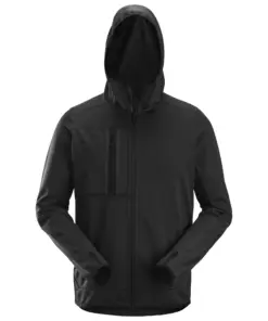 Snickers 8058 AllroundWork Full Zip Fleece Hoodie in Black
