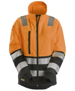 Snickers 8073 High-Vis Class 2 Women's Full Zip Jacket in High Visibility Orange/Black