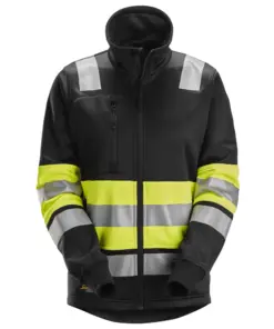 Snickers 8077 High-Vis Class 1 Women's Full Zip Jacket in High Visibility Yellow/Black