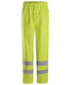 Snickers 8267 ProtecWork Rain Trousers PU High-Vis Class 2 in High Visibility Yellow