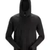 Snickers 8405 FlexiWork Full-Zip Midlayer Hoodie in Black/Black
