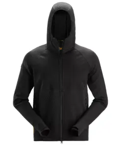 Snickers 8405 FlexiWork Full-Zip Midlayer Hoodie in Black/Black