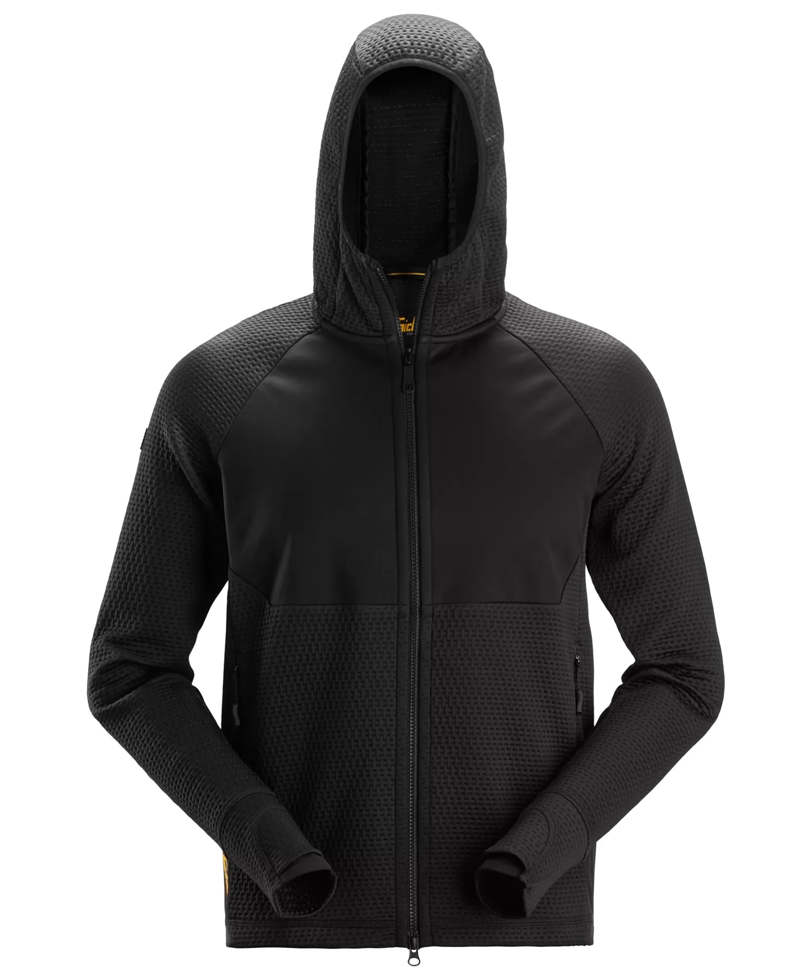 Snickers 8405 FlexiWork Full-Zip Midlayer Hoodie in Black/Black