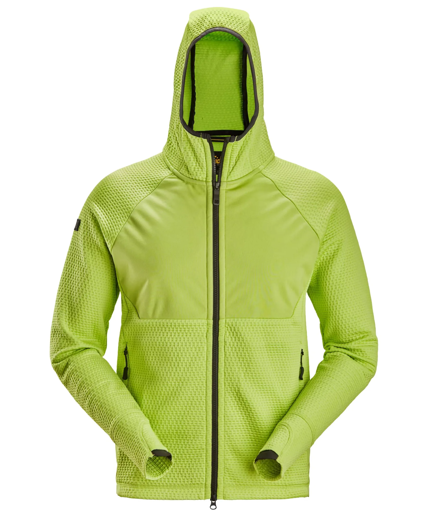 Snickers 8405 FlexiWork Full-Zip Midlayer Hoodie in Lime/Lime
