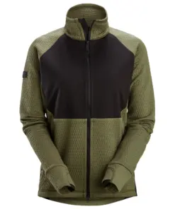 Snickers 8407 FlexiWork Women’s Midlayer Jacket in Khaki Green/Black