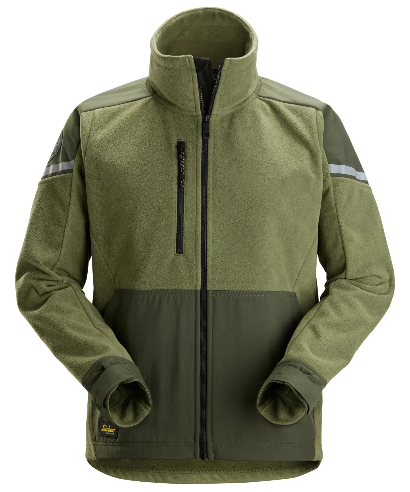 Snickers 8410 Windblocker Fleece Jacket in Khaki Green/Dark Khaki Green
