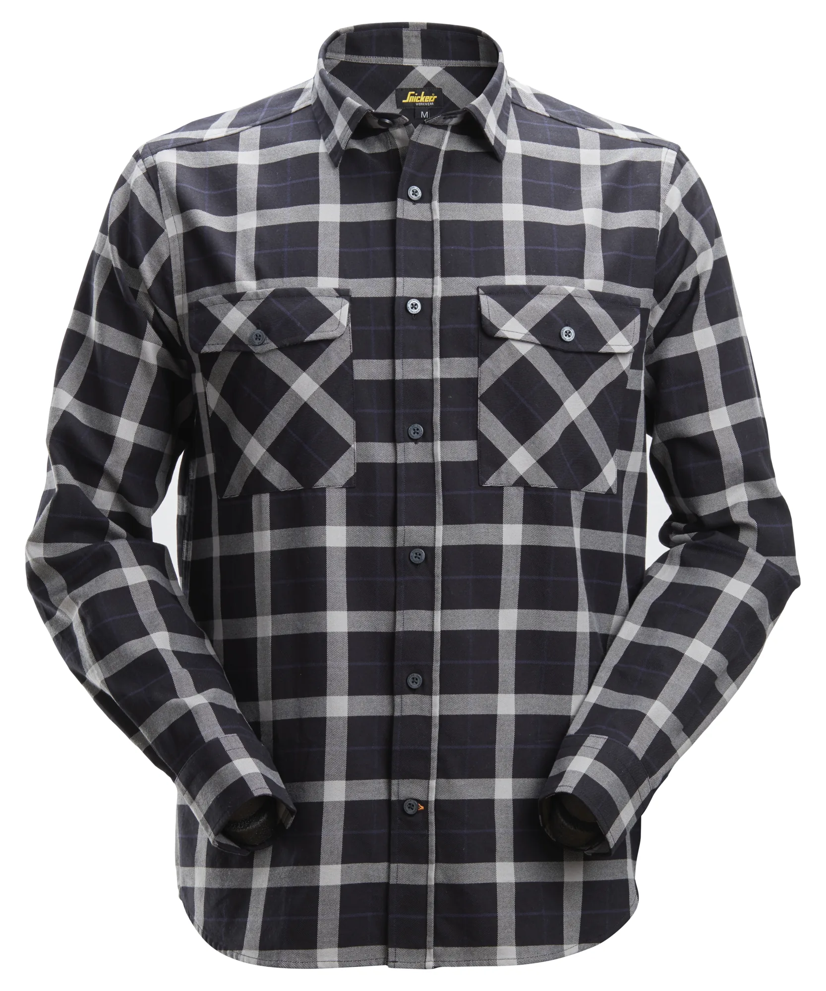 Snickers 8516 Flannel Checked Long Sleeve Shirt in Black/Grey