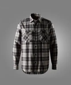 Snickers 8516 Flannel Checked Long Sleeve Shirt in Grey/Black