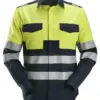 Snickers 8560 ProtecWork Long Sleeve Shirt High-Vis Class 1 in Navy/High Visibility Yellow
