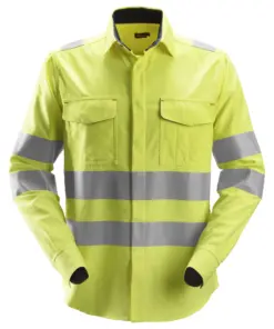 Snickers 8562 ProtecWork Long Sleeve Shirt High-Vis Class 3 in High Visibility Yellow