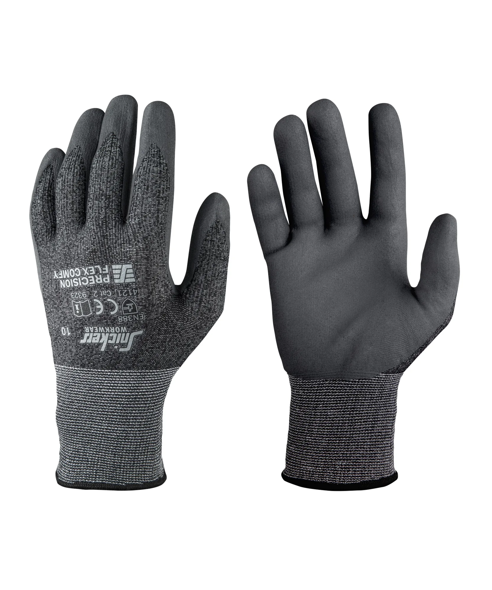 Snickers 9323 Precision Flex Comfy Gloves in Muted Black/Rock Grey