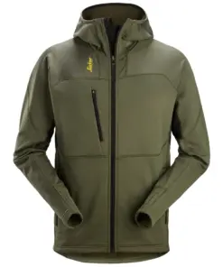 Snickers 9420 Body Mapping Thermal Fleece Full-Zip Hoodie in Khaki Green/Black