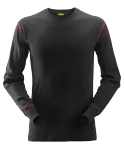 Snickers 9461 ProtecWork Long Sleeve Crew Neck Shirt in Black