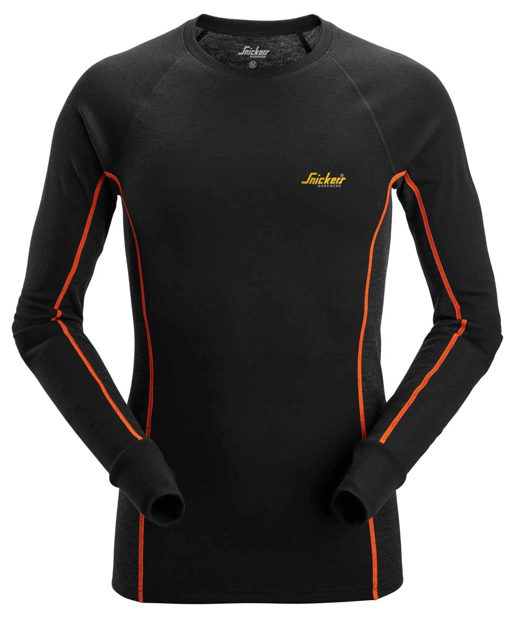Snickers 9480 Merino Base Layer Stay Warm Top in Black/Anthracite Melange