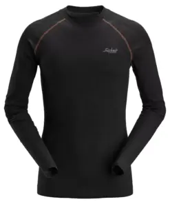 Snickers 9483 Woolmix Seamless Baselayer Long Sleeve Top in Black